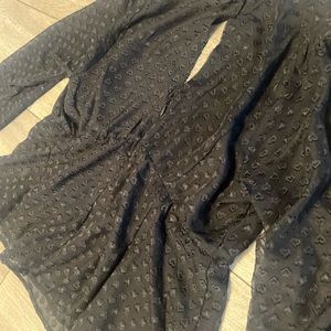 SOLD!!! - Black Chiffon Sexy Cleavage Blouse Plus Size, Torrid Size 0 (Large)